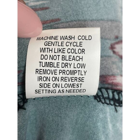 NY Collection Womens Abstract Print Pleated Round Neck Dress Short Sleeve Size L - Picture 4 of 7